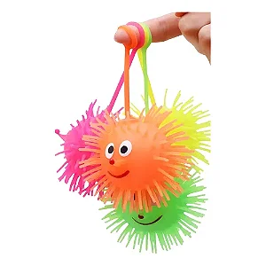 Bola Ouriço Piscante Estica Led  Cor Variado Puffer Ball