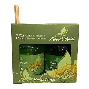 Kit Aromas Brasil Difusor E Sabonete 250ml Erva Doce - 273