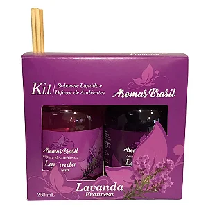 Kit Aromas Brasil Difusor E Sabonete 250ml Lavanda Francesa 274
