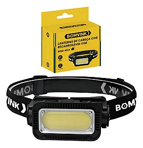 Lanterna Cabeça Testa Capacete Recarregável Led Luz Branco BOM-4014