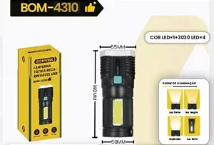 Lanterna Tática Recarregável Usb BOMVINK BOM-4310