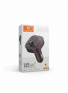 Carregador Veicular FM Player Bluetooth Carga Rápida 15W Viva Voz H'Maston CD05