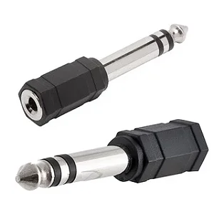 Adaptador P2 x P10 Adaptador P2 Fêmea x P10 Macho Estéreo LE-5526