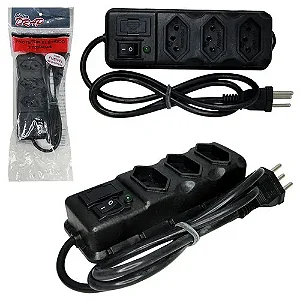 Filtro de Linha Protetor Elétrico Eletro Drap de 3 tomadas DRAP-3T