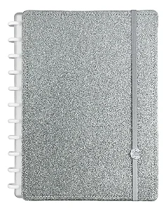 Caderno Inteligente Glitter Silver Prata Grande CADERNO-GLITTER-PRATA