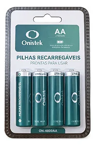 Onistek On-4800aa Pilha Recarregável 2700mah Alta Durabilidade 4 Unidades ON-4800AA