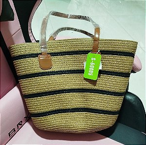 Bolsa Feminina Praia Palha Com Alça Lateral Transversal De Ombro S-60005