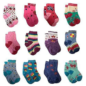 Meias Infantis Cores E Estampas Variadas 1972