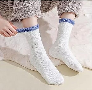 Meias Felpudas Aconchegantes Cores Sortidas Macias Atoalhadas Confortáveis 2321654