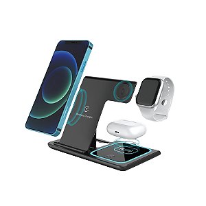 Base Carregador Wireless 15W Sem Fio 3 em 1 XC-BC-02