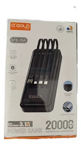 Carregador Portátil 20.000Mah 4 Saídas A 'Gold BTE-05A