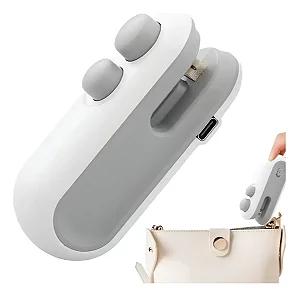 Mini Seladora Portátil Abre E Lacra Embalagens Vácuo USB