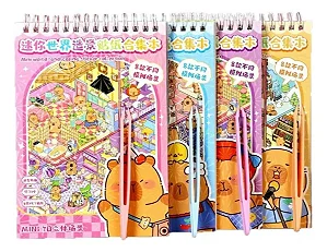 Livro De Adesivos 3d Com Pinça 8 Cenários - Vários Modelos HR-8CJBZ