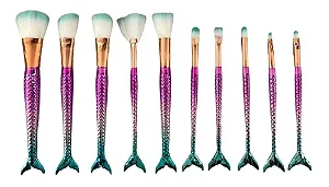 Kit Pincéis De Maquiagem Sereia Com 10 Unidades 2410