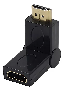 Conector Adaptador Hdmi Fêmea Para Hdmi Macho 180o Ajustável