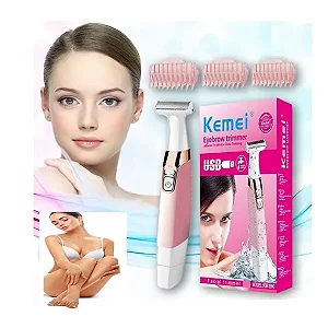 Depilador Aparador De Pelos Intimos Kemei KM-1900 - Rosa