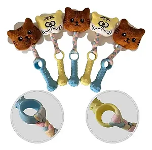 Mordedor Para Pet Cães E Gatos Pelúcia Borracha Antiestresse LUA385-098