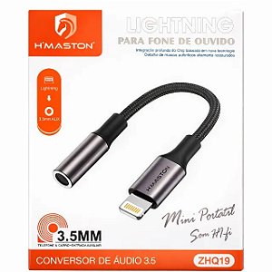 Cabo Audio P2 Femea Para Lightning IPhone Trança + Alumínio H'maston ZHQ19