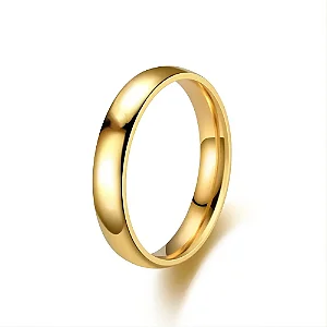 Aliança Dourado Aço Inoxidavel 316L Grosso