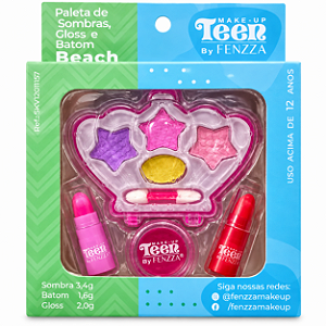 Kit de Maquiagem Teen By Fenzza – Paleta de Sombras, Batom e Gloss SKV12011157