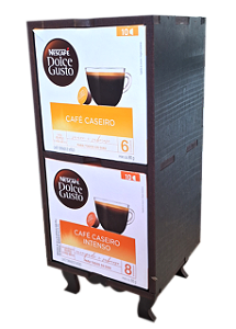 Estante com 2 Nichos Caixas de Capsulas de Café DOLCE GUSTO - Caixas de 10 cápsulas - PRETO