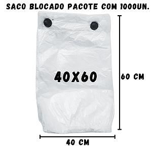 Saco Plástico Blocado 40X60 C/1000
