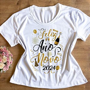 Camiseta - Feliz Ano Novo 2024 - Linda Estampa