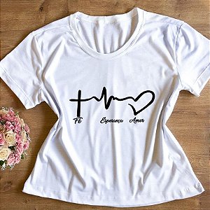 T-Shirt - Fé Esperança Amor