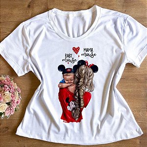 T-Shirt - Baby e Mama Mouse - Menino