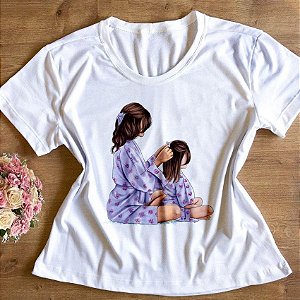 T-Shirt - Mãe e Filha com Laço