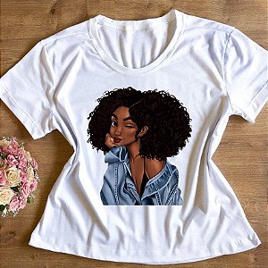 T-Shirt - Mulher Afro com Jaqueta