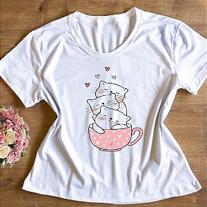 T-Shirt - Xícara de Gatos