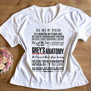 T-Shirt - Frases Grey's Anatomy