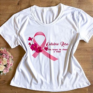 T-Shirt - Outubro Rosa - Um Toque de Amor