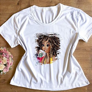 T-Shirt -  Afro Garota com Referesco
