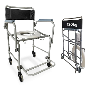Cadeira De Banho com Rodas Higiênica Reforçada até 120kg - Dellamed D40