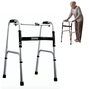 Andador 2 Barras Dobrável em Aço Até 120Kg - Supermedy