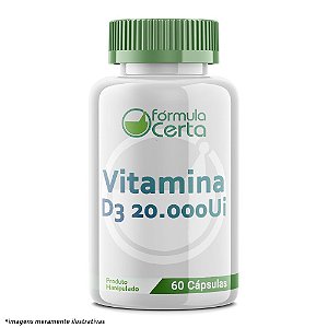 Vitamina D3 20.000UI  60 Cápsulas