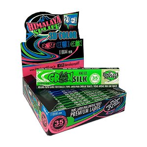 Caixa Seda Himalaya Spliff 3D Color King Size (Rosa, Azul e Verde) C/ 21un.