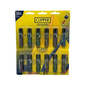 Isqueiro Clipper Grande Model:Folhas weed
