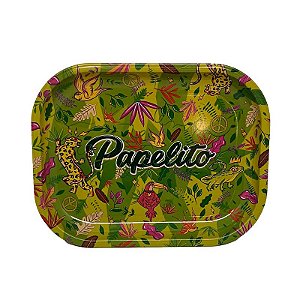 Bandeja De Metal Papelito Pequena Model:Fauna e Flora Verde