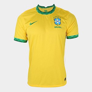 Camisa Seleção Brasil I 20/21 s/n° Torcedor Nike Masculina - Amarelo+Verde