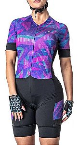 Macaquinho Bike Feminino Harpy 03825 Poker - Preto+Roxo