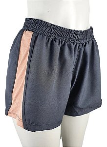 Shorts Feminino Selene Sport Fitness Chumbo e Rose