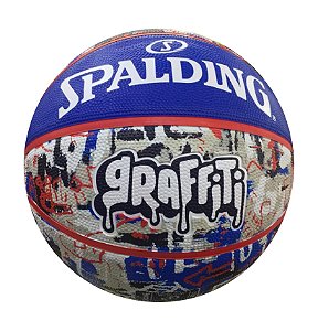 Bola de Basquete Spalding Graffiti Azul e Vermelho