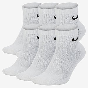 Meia Nike Everyday Cushioned Unissex (6 Pares) Branco - Original - NF