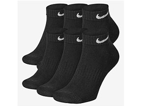 Meia Nike Everyday Cushioned (6 pares) Unissex SX7672-010 Preto