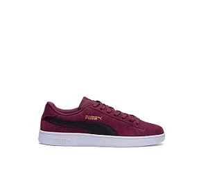 Tênis Puma Unisex Smash V2 Vinho Preto