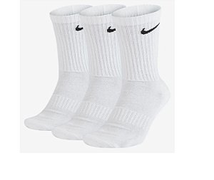 Meia Nike Everyday Cushion Crew (3 Pares) Dri Fit Branco