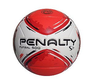 Bola Penalty Futsal 500 S11 R2 XXIV Branco Vermelho Preto